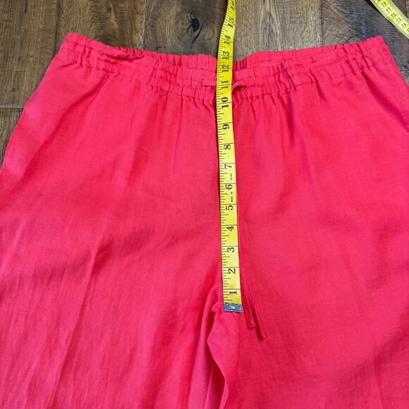 Jones New York Sport 100% Linen Blouse XL and Pants L Orange Green Button Up - Picture 5 of 14